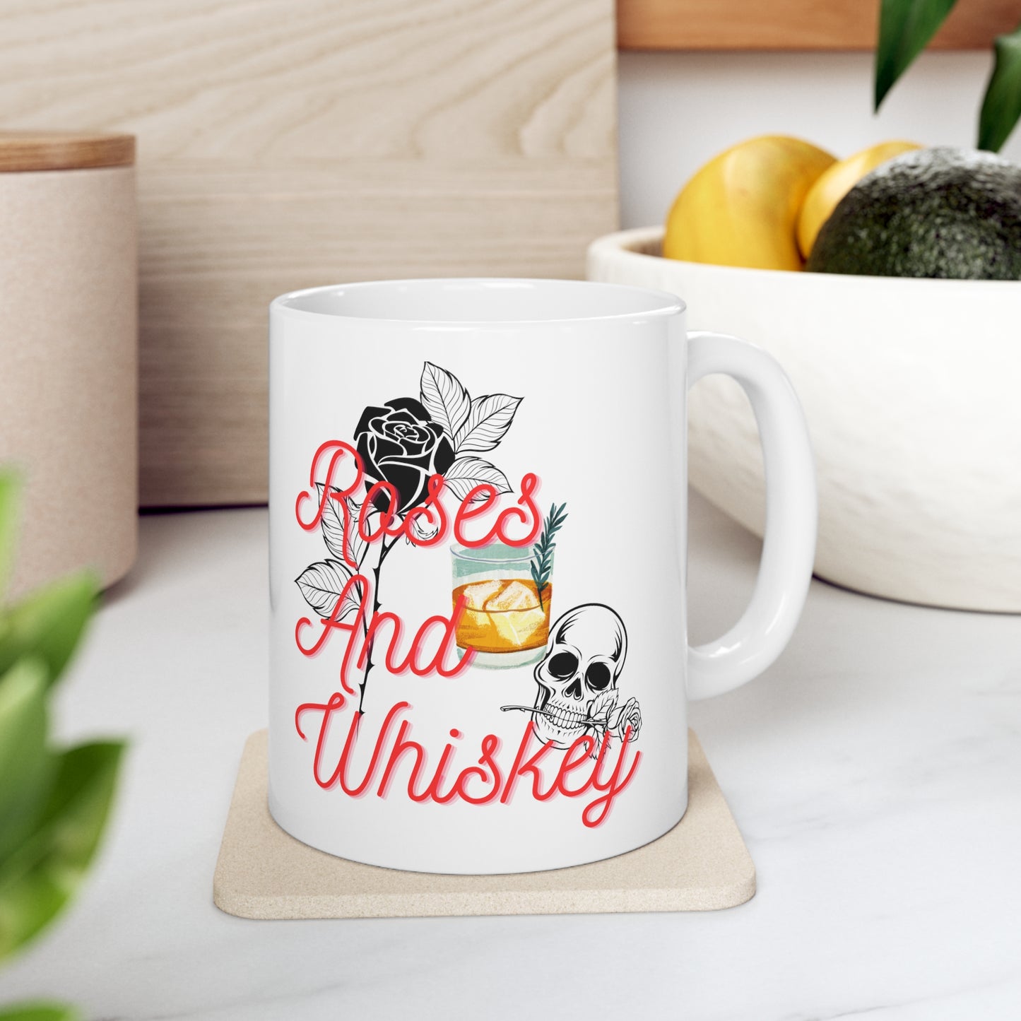 Roses&Whiskey Ceramic Mug 11oz