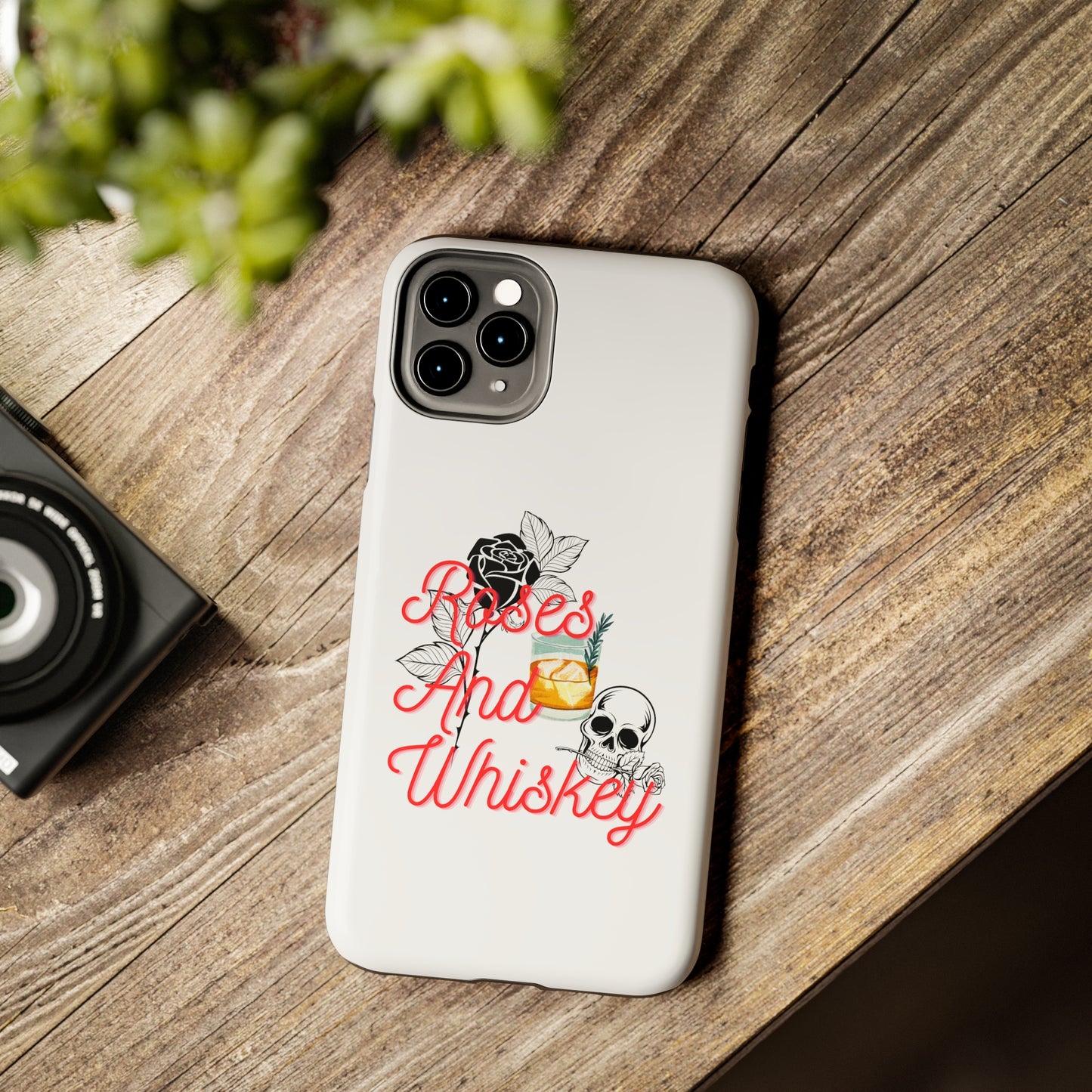 Roses&Whiskey - White - Tough Phone Cases