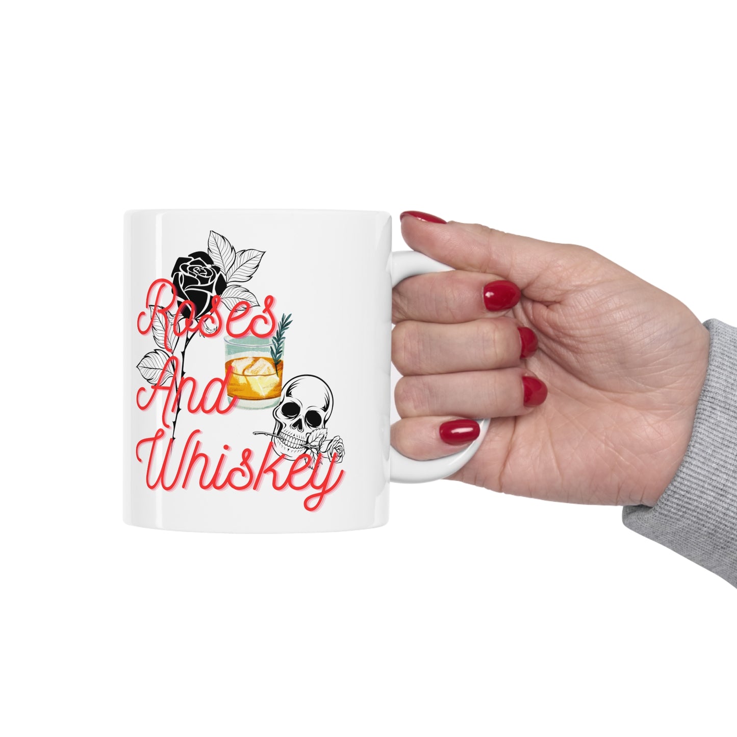 Roses&Whiskey Ceramic Mug 11oz