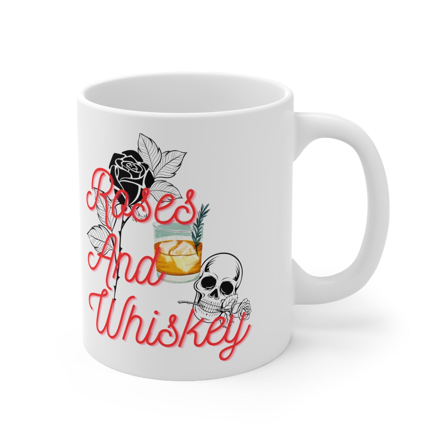 Roses&Whiskey Ceramic Mug 11oz