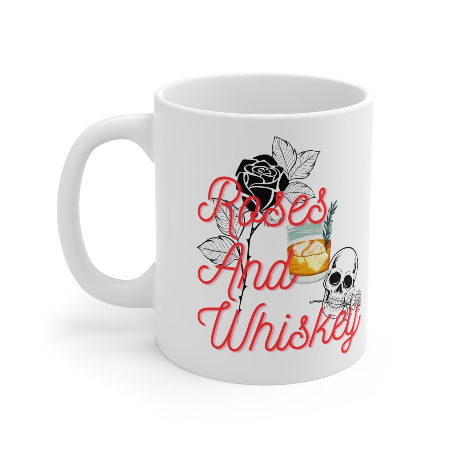 Roses&Whiskey Ceramic Mug 11oz