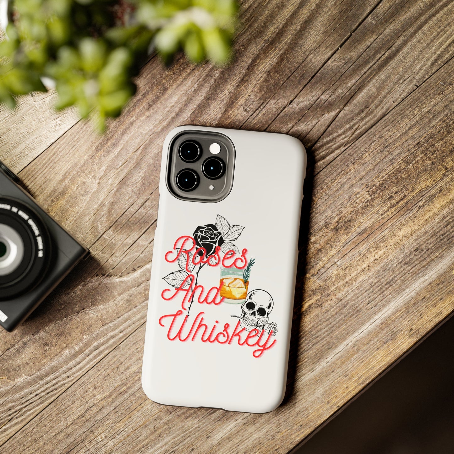 Roses&Whiskey - White - Tough Phone Cases