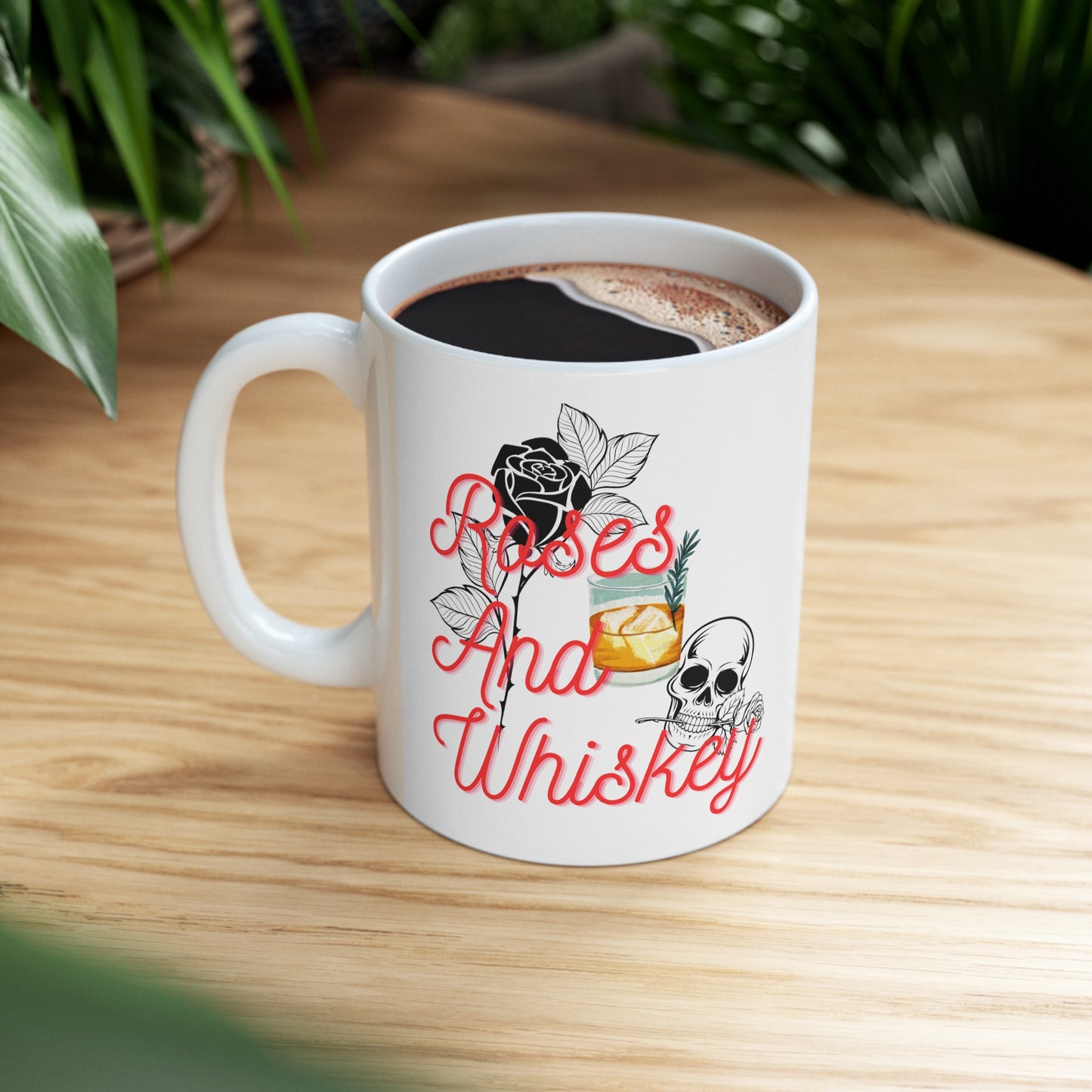 Roses&Whiskey Ceramic Mug 11oz