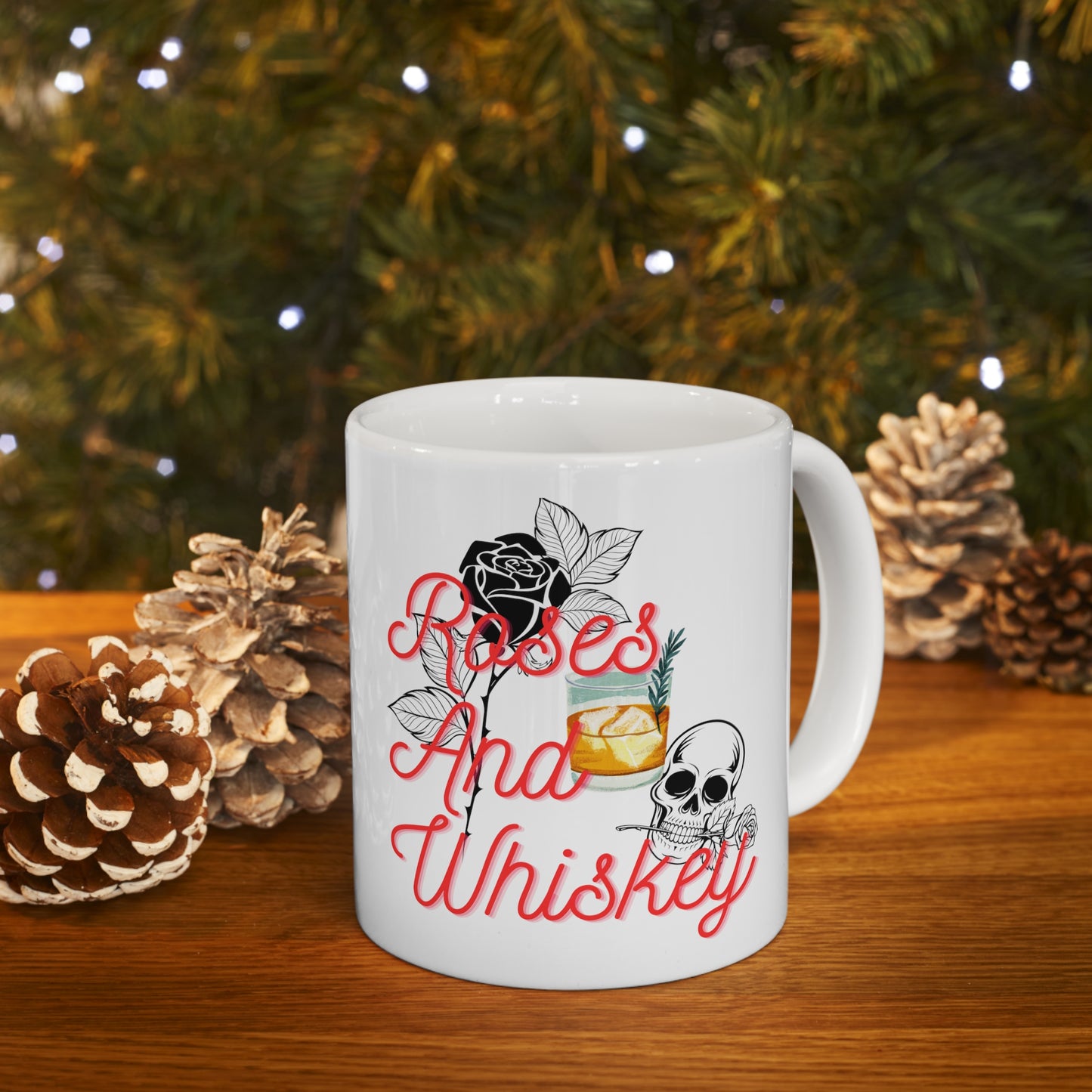 Roses&Whiskey Ceramic Mug 11oz