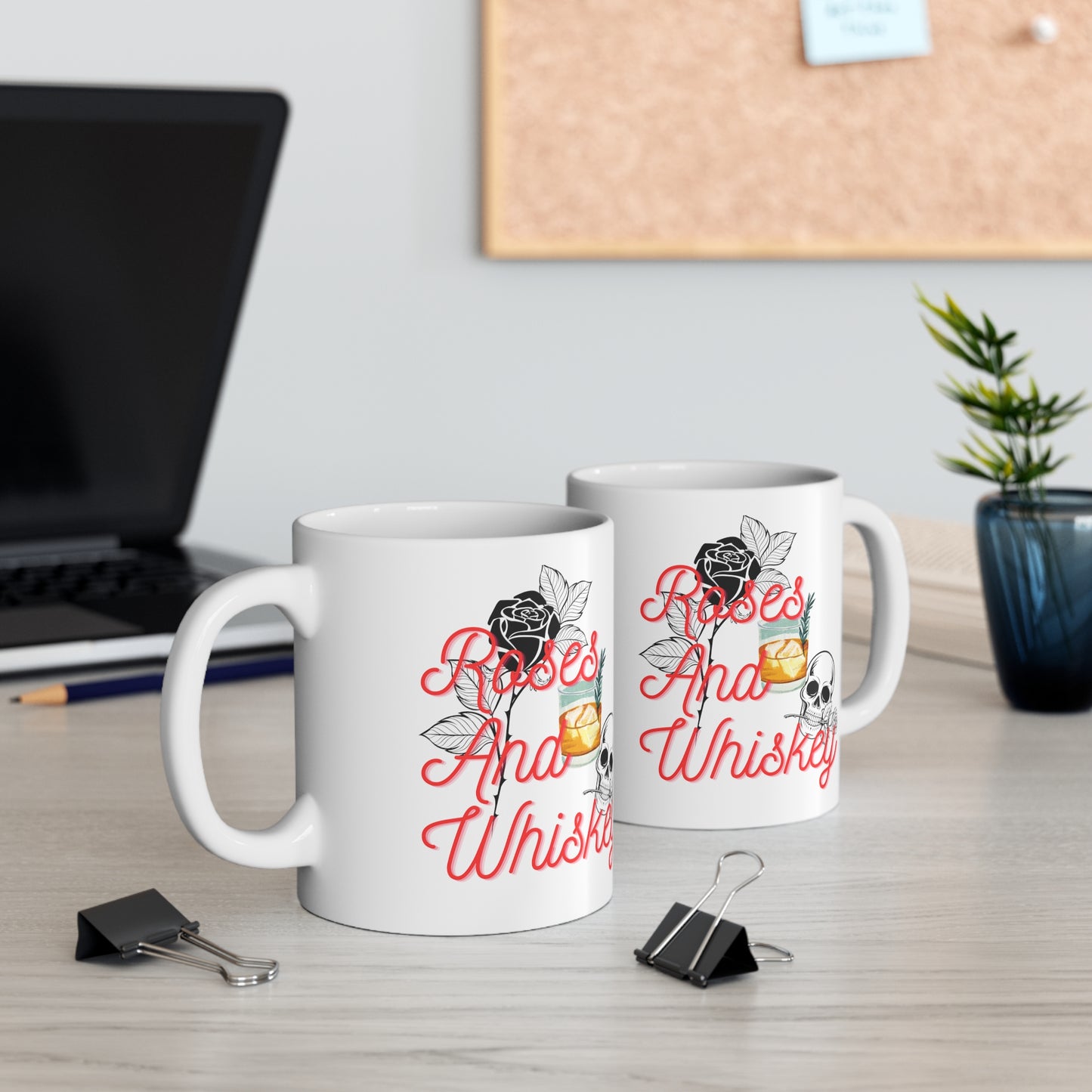 Roses&Whiskey Ceramic Mug 11oz